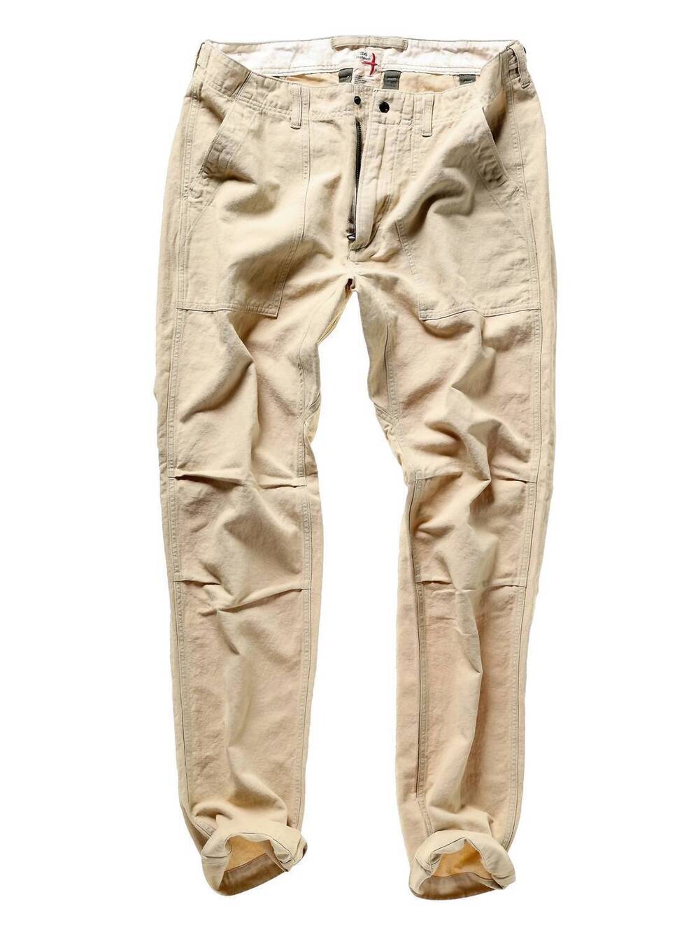 NEW RELWEN men's cotton linen supply pant in biscuit
